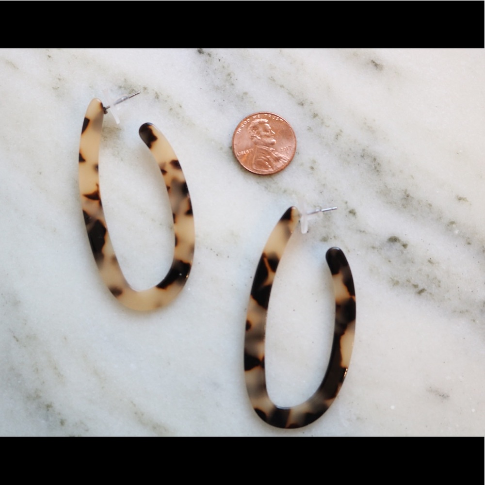 Anthro style Tortoise Shell hoops 🖤 - Picture 4 of 4